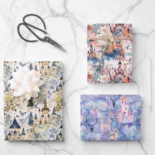 Fairyland Castles Various Colors ラッピングペーパーシート (正面)