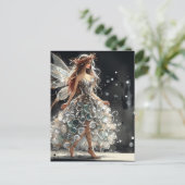 FairyRecordedドレスでファッションを表示する水色 ポストカード (スタンド正面)