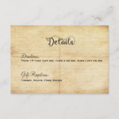 Fairytaleの結婚詳細カード – 一度だけ エンクロージャーカード (正面)