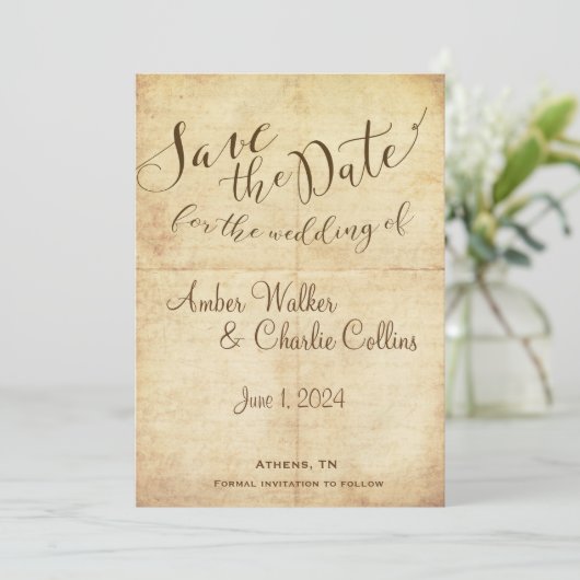 Fairytale日付を保存 招待状 (スタンド正面)