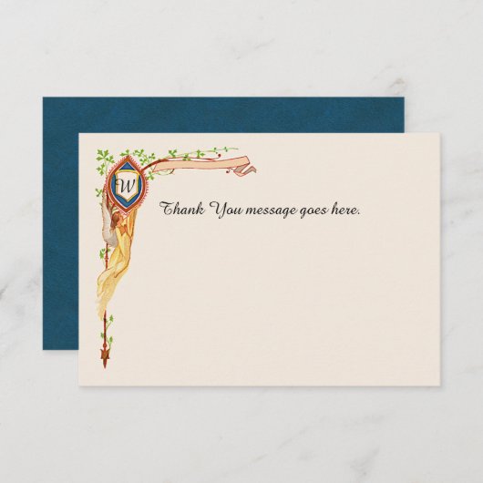 Fairytale'結婚s Flat Thank You サンキューカード (正面/裏面)