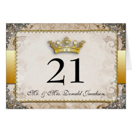 Fairytale華美のテー結婚ブル番号カード