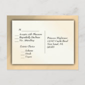 Fairytale金ゴールドRSVPとメニューの選択肢 インビテーションポストカード (裏面)