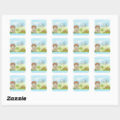 Fairytale お洒落 Frog and Well Thank you notes スクエアシール (シート)