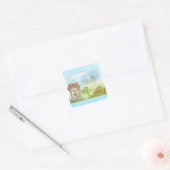 Fairytale お洒落 Frog and Well Thank you notes スクエアシール (封筒)