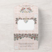 Fairytale Alice in Wonderland誕生日ティーパーティー オールインワン招待状 (外側)