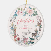 Fairytale Alice in Wonderland 1stクリスマスフォト セラミックオーナメント (左)