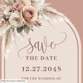 Fairytale Boho Dusty Pink Floral Save the Date 招待状