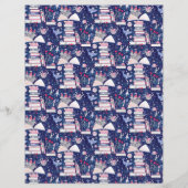 Fairytale Book Castle Blue Scrapbook Paper (裏面)