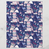 Fairytale Book Castle Blue Scrapbook Paper (正面)