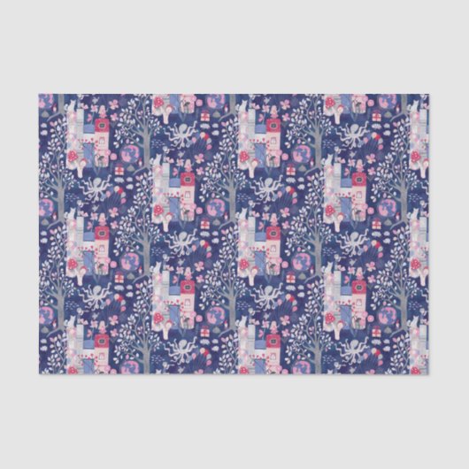 Fairytale Books and Magical Creatures Blue 薄葉紙 (正面)