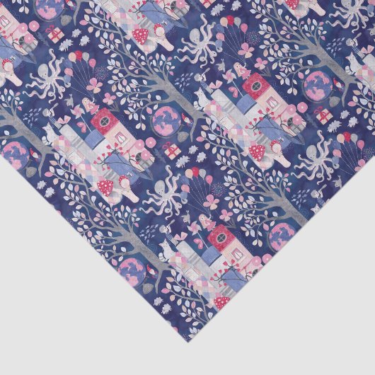 Fairytale Books and Magical Creatures Blue 薄葉紙 (詳細)