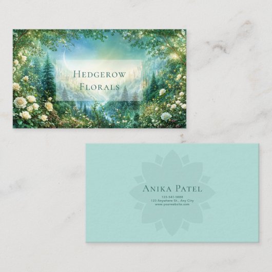 Fairytale Castle and Lush Rose Floral Valley 名刺 (正面/裏面)