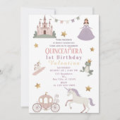 Fairytale Castle Baby Girl Birthday Party 招待状 (正面)