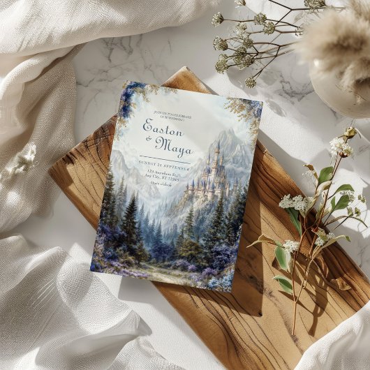 Fairytale Castle Misty Mountain Wedding 招待状