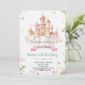 Fairytale Castle princess Birthday Invitation 招待状 (スタンド正面)