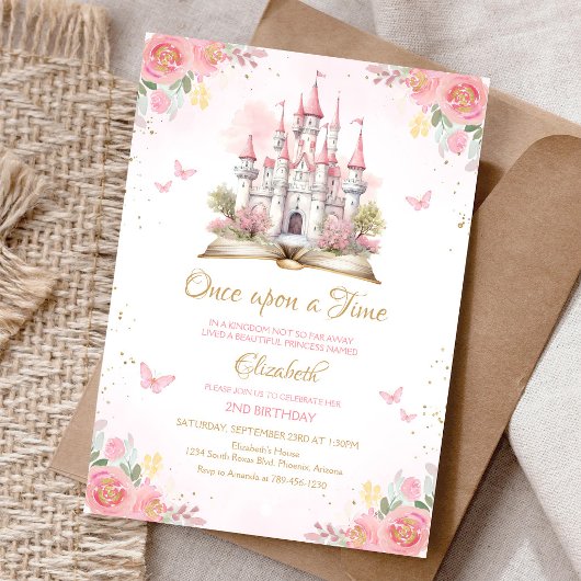 Fairytale Castle Princess Birthday Invitation 招待状