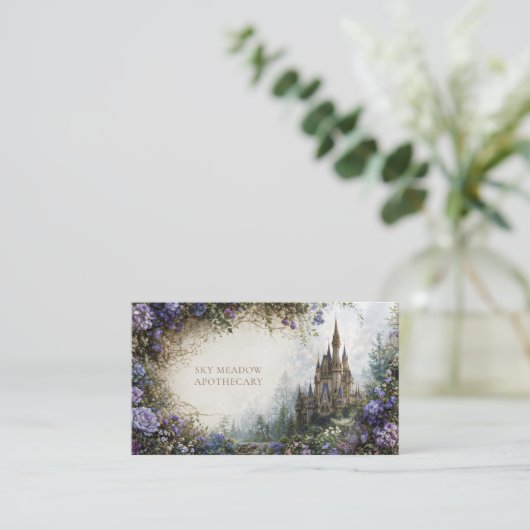 Fairytale Castle Purple Blue Floral Mountain 名刺 (スタンド正面)