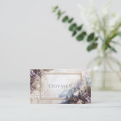 Fairytale Castle Purple Floral Gold Compass 名刺 (スタンド正面)