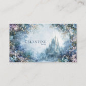 Fairytale Castle Purple Floral Misty Forest 名刺 (正面)