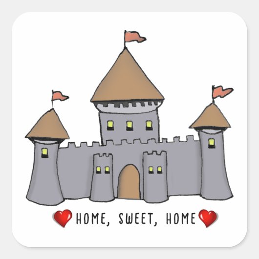 Fairytale Castle Sketch スクエアシール (正面)