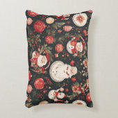 fairytale Christmas decorations, leaves, flowers アクセントクッション (正面(垂直))