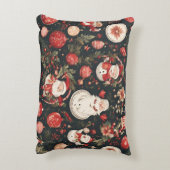 fairytale Christmas decorations, leaves, flowers アクセントクッション (裏面(縦))