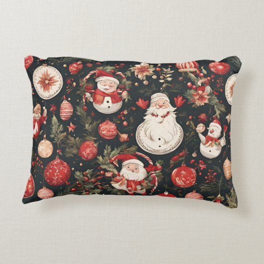 fairytale Christmas decorations, leaves, flowers アクセントクッション (裏面)