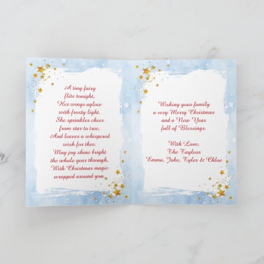 Fairytale Christmas with Holiday Poem Personalized カード (内部)