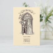Fairytale Couple Gothic Arch Medieval Wedding セーブザデート (スタンド正面)