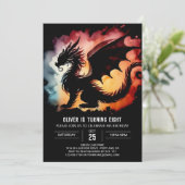 Fairytale Dragon誕生日編集可能 招待状 (スタンド正面)