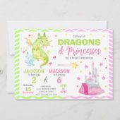 Fairytale Dragon Princess Joint Birthday 招待状 (正面)