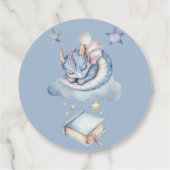 Fairytale Dreamy Blue Dragon Baby Shower フェイバータグ (裏面)