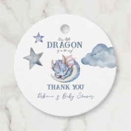 Fairytale Dreamy Blue Dragon Baby Shower フェイバータグ
