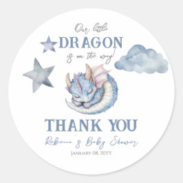 Fairytale Dreamy Dragon Baby Shower ラウンドシール