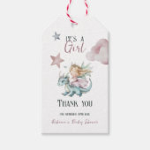 Fairytale Dreamy Dragon Pink Princess Baby Shower  ギフトタグ (正面)