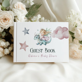 Fairytale Dreamy Dragon Pink Princess Baby Shower  ゲストブック