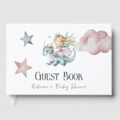 Fairytale Dreamy Dragon Pink Princess Baby Shower  ゲストブック (正面)