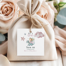 Fairytale Dreamy Dragon Pink Princess Baby Shower  フェイバータグ