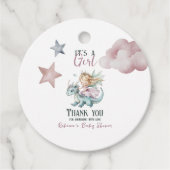 Fairytale Dreamy Dragon Pink Princess Baby Shower  フェイバータグ (正面)