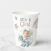 Fairytale Dreamy Dragon Pink Princess Baby Shower  紙コップ (裏面)