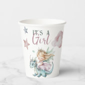 Fairytale Dreamy Dragon Pink Princess Baby Shower  紙コップ (正面)