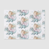Fairytale Dreamy Dragon Pink Princess Baby Shower  薄葉紙 (正面)