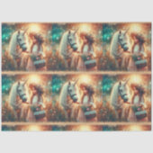 Fairytale Fantasy Unicorn With Girl Decoupage 薄葉紙 (正面)