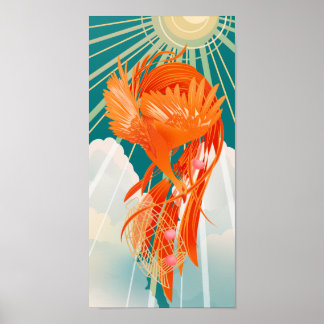 Fairytale Firebird Golden Cage Illustration ポスター