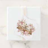 Fairytale Flowers Pink Rose Book Baby Shower フェイバータグ (インサイチュ)