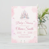 Fairytale Girl Baby Shower, Princess Baby Shower 招待状 (スタンド正面)
