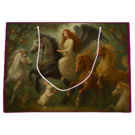 Fairytale Horses and Angel Gift Bag ラージペーパーバッグ