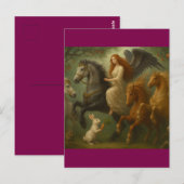 Fairytale Horses and Angel Postcard ポストカード (正面/裏面)