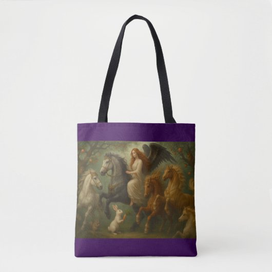 Fairytale Horses and Angel Tote トートバッグ (正面)